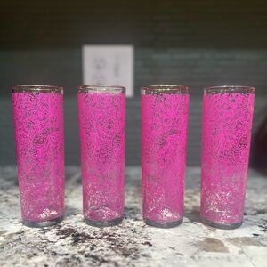 Lilly Pulitzer Cocktail Glass Set of 4 Target Highball Pink gold clear summer